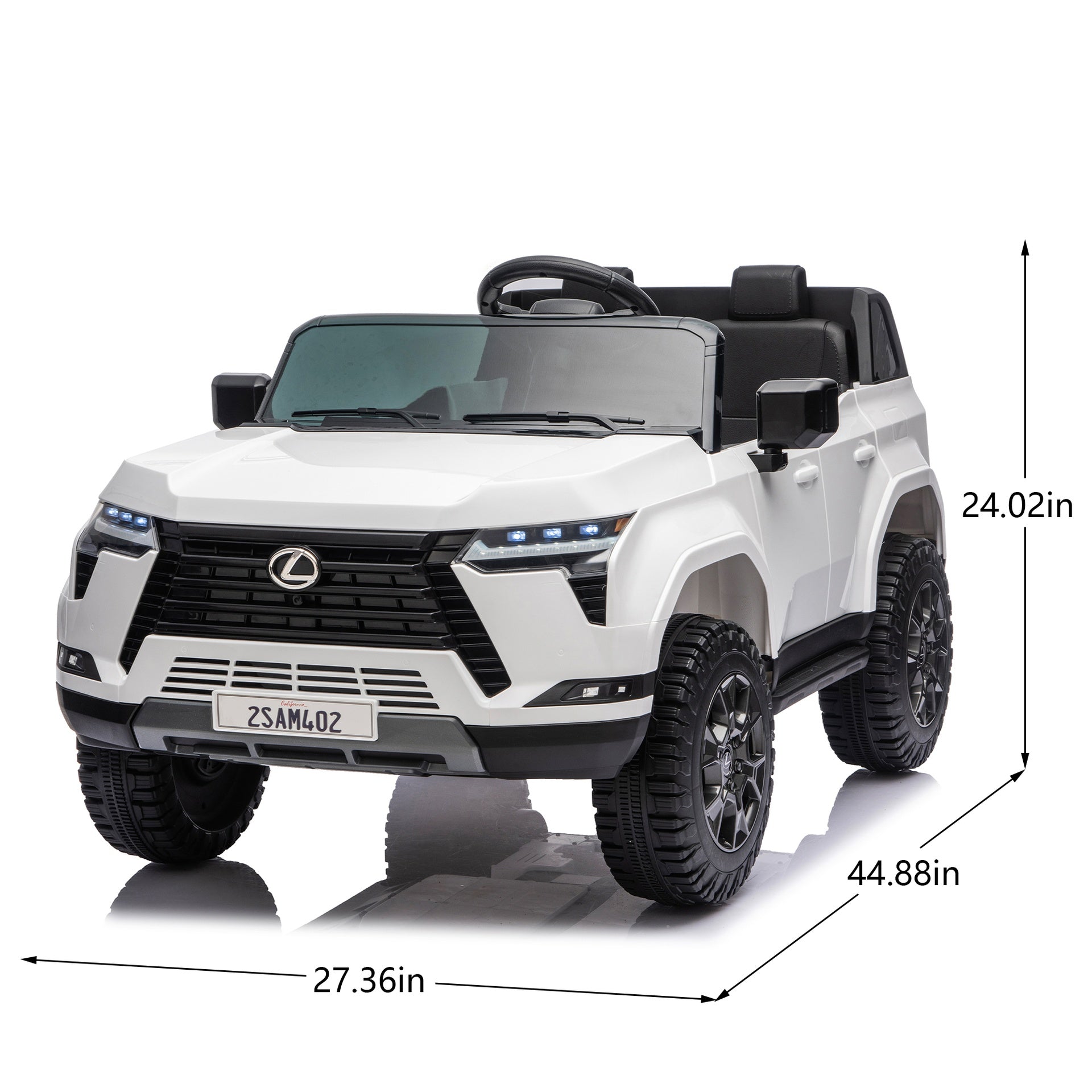 Lexus GX550 24V 2-Seater Kids Ride On Car W/ PC 2.4G, High Chassis and Anti-Slip Grip wheels, Four-wheel Suspension, LED light, Bluetooth&MP3 Music, Speed up to 3.73 MPH for Kids Aged 3-8