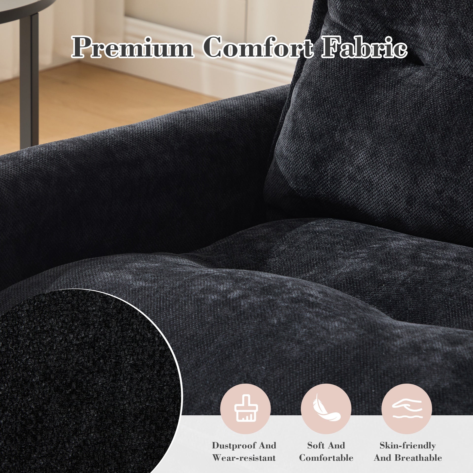 UNITED WE WIN Swivel Barrel Chair - Mid Century Modern Chair, Thick Padded Arm Chair with Solid Metal Base, Comfortable Single Sofa Chair, Swivel Accent Chair for Living Room Bedroom