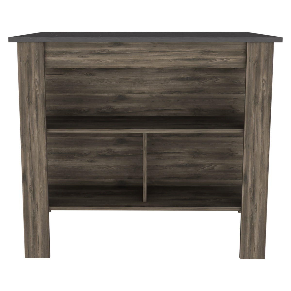 Cala Kitchen Island, Four Legs, Three Shelves  -Dark Brown / Onyx