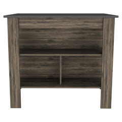 Cala Kitchen Island, Four Legs, Three Shelves  -Dark Brown / Onyx