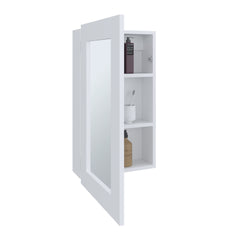 Juno 25.7" H x 15.7" W Narrow  Mirror Medicine Cabinet, One door with Three interior Shelves for Bathroom, Kitchen White