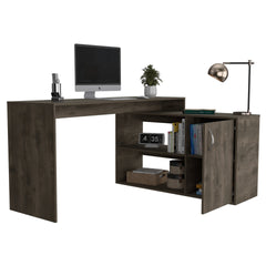 L-Shaped Desk Desti, Office, Dark Brown
