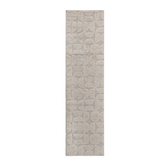 Step Collection High-Low Beige Indoor Runner Rug, 2'2''x8', Modern, Contemporary, Geometric, Bohemian, Bedroom, Kitchen, Living Room, Hallway, Non Shedding Carpet