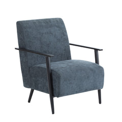 26.38" Modern Blue Gray Lounge Chair with Polyester Upholstery and Sturdy Metal Frame, Ideal for Living Room, Bedroom, or Office