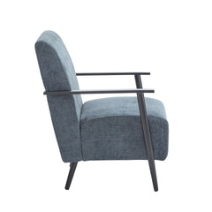 26.38" Modern Blue Gray Lounge Chair with Polyester Upholstery and Sturdy Metal Frame, Ideal for Living Room, Bedroom, or Office