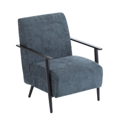26.38" Modern Blue Gray Lounge Chair with Polyester Upholstery and Sturdy Metal Frame, Ideal for Living Room, Bedroom, or Office