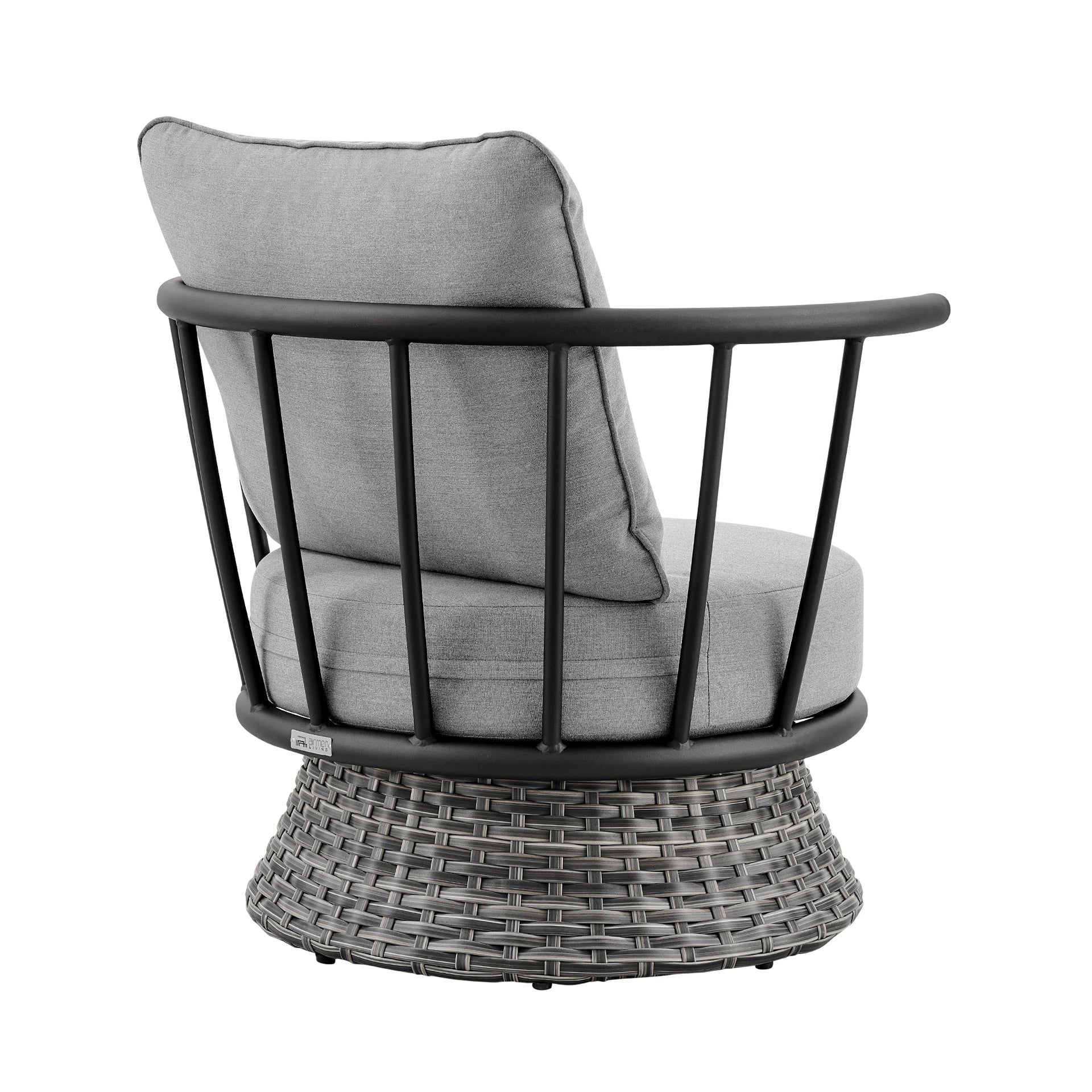 Novante Wicker and Aluminum Outdoor Chair in Black and Dark Gray