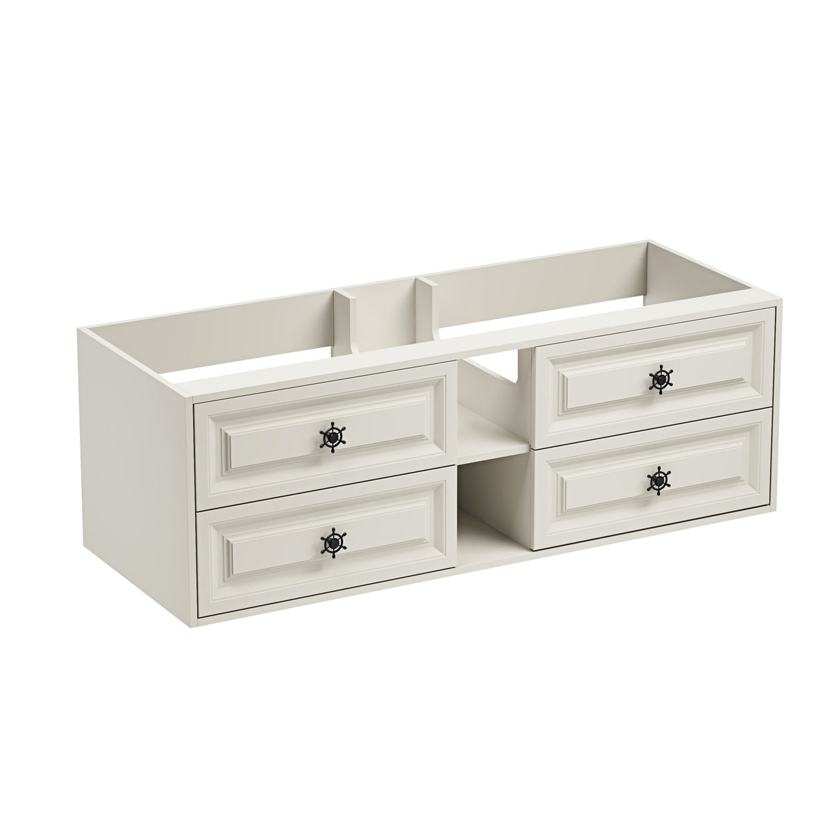 60" Wall Hung Bathroom Vanity Cabinet Fits Double Sinks, Cabinet Only (Countertop and Sinks Not Included)