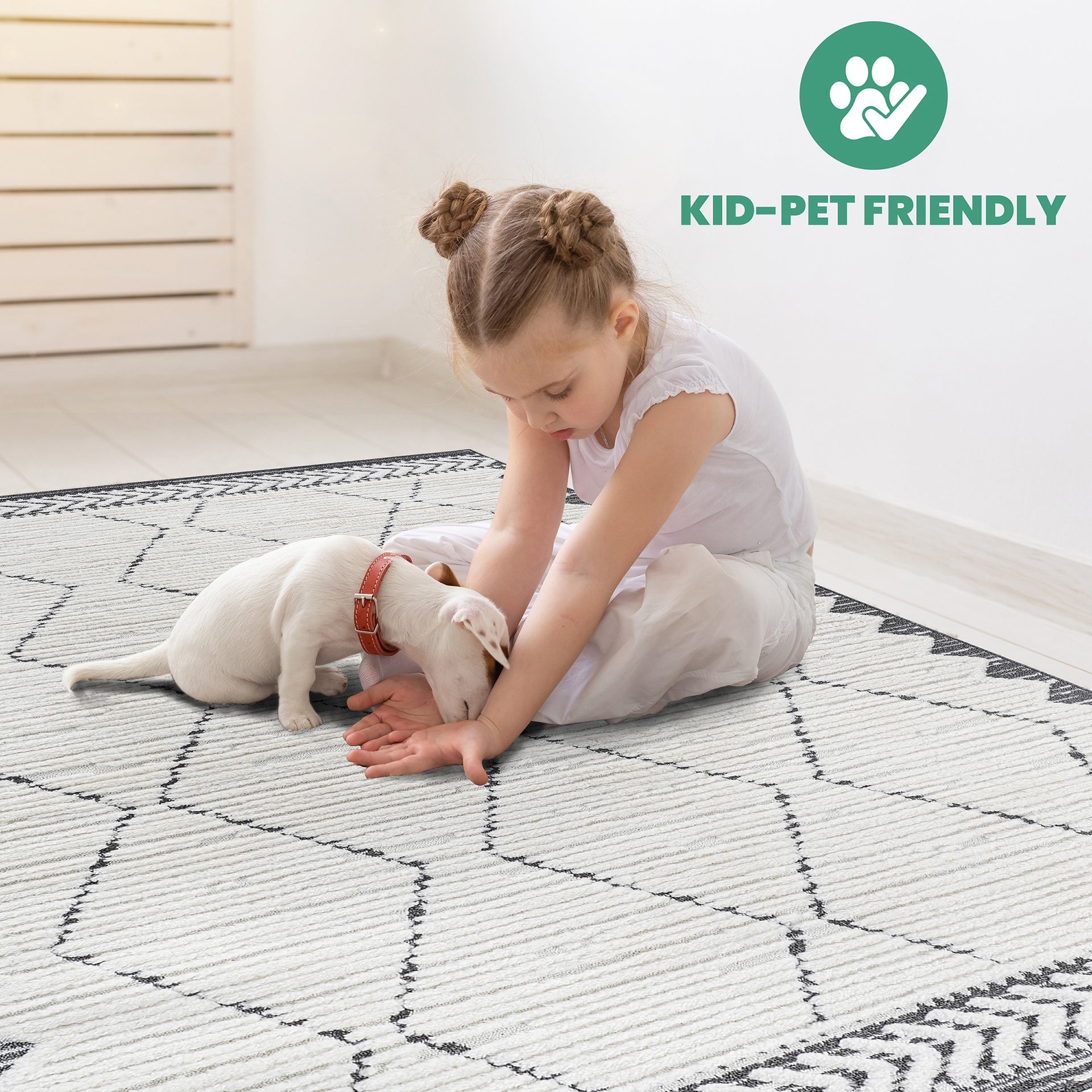 Step Collection High-Low Trellis Cream/Anthracite Indoor Area Rug, 9'x12', Modern, Contemporary, Geometric, Bohemian, Bedroom, Kitchen, Living Room, Non Shedding Carpet