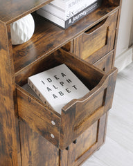 Tall Storage Cabinet, Bathroom Storage Cabinet with 2 Large Drawer & Adjustable Shelf,for Living Room, Home Office, Kitchen Rustic Brown