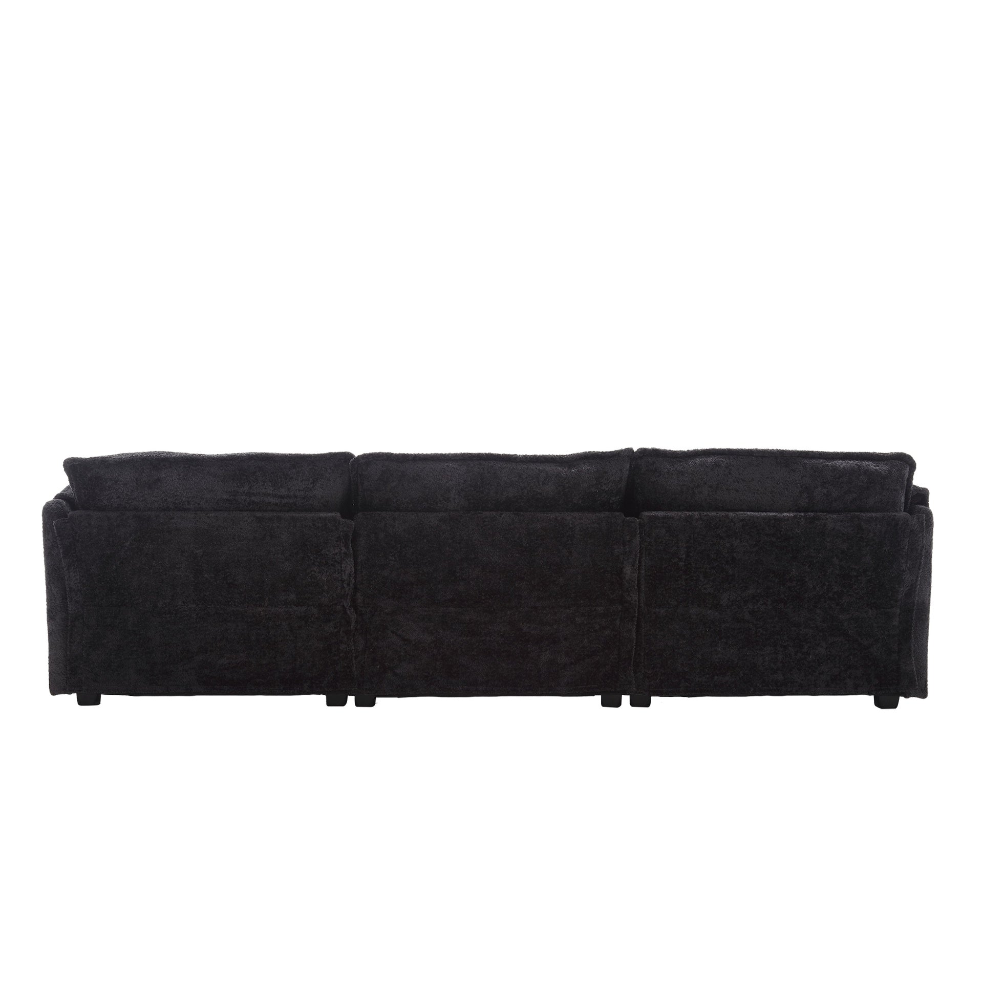 UNITED WE WIN 112" Oversized Sectional Sofa Cloud Couch for Living Room, Modern Chenille L Shaped Couch, Comfy Boucle Modular Sofa Sleeper with Moveable Ottoman & Memory Foam