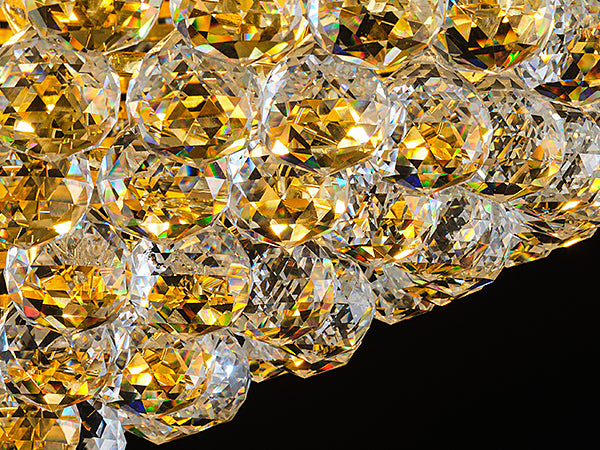 32-Inch Gold Crystal Chandelier, 27-Light French Empire Ceiling Light with LED Bulbs, Adjustable 59-Inch Chain, 3000K Warm Light, Ideal for Living Room, Dining Room, and Foyer
