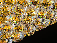 32-Inch Gold Crystal Chandelier, 27-Light French Empire Ceiling Light with LED Bulbs, Adjustable 59-Inch Chain, 3000K Warm Light, Ideal for Living Room, Dining Room, and Foyer