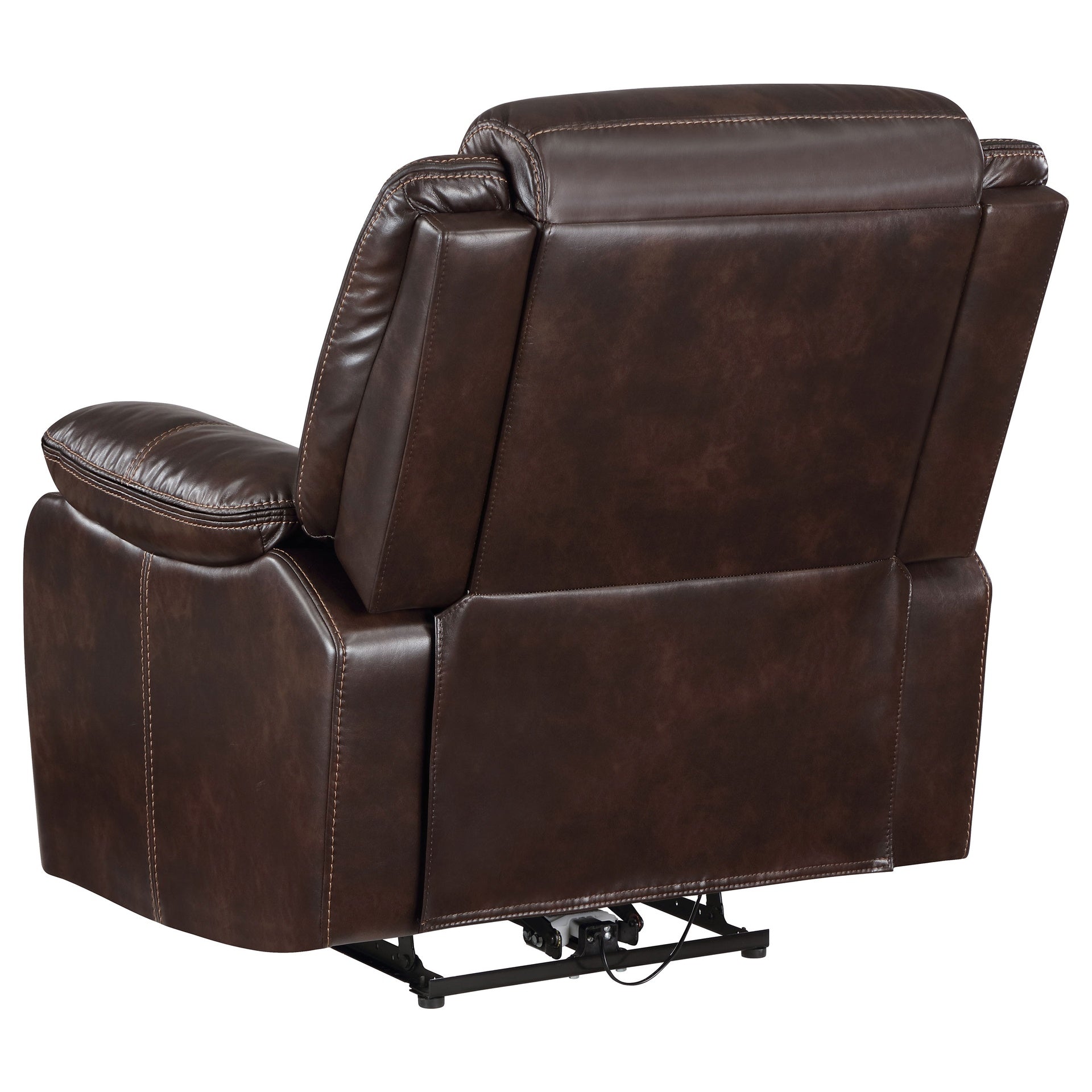 Salerno Dark Brown Upholstered Power Recliner Chair