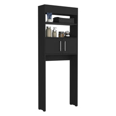 Madrid  Over The Toilet Cabinet, Double Door, Two Shelves -Black
