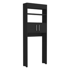 Madrid  Over The Toilet Cabinet, Double Door, Two Shelves -Black