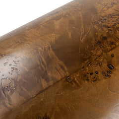 Nebula 20" Accent Oval Pillar Side Table, Medium Brown Walnut Burl Wood