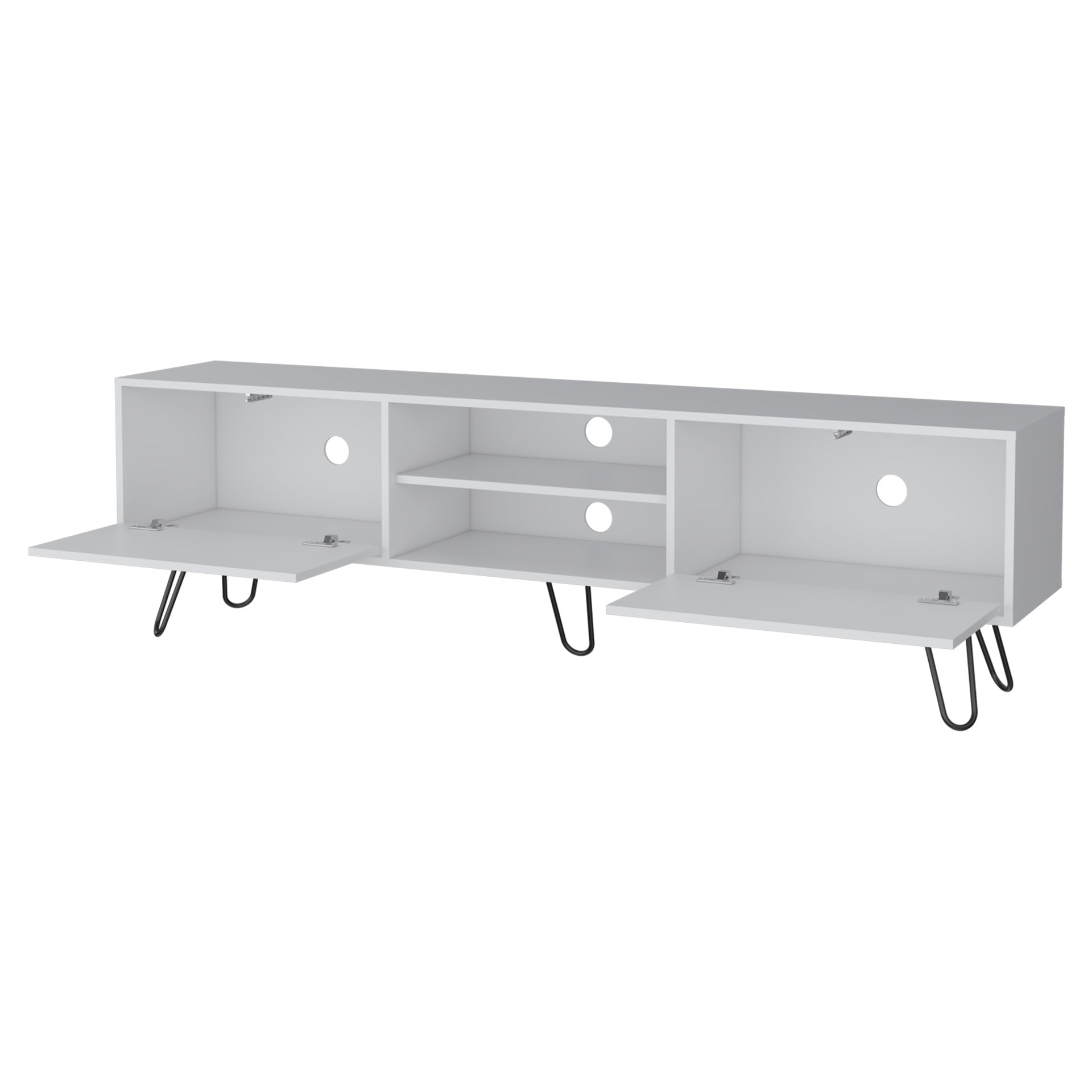 Selby TV Rack, Hairpin Leg Design with Spacious Storage