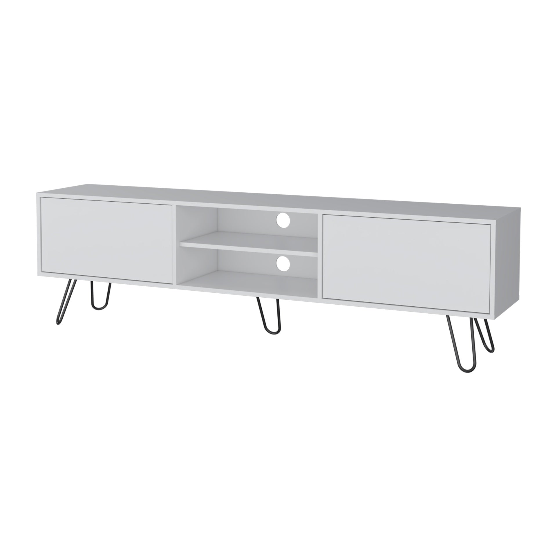 Selby TV Rack, Hairpin Leg Design with Spacious Storage