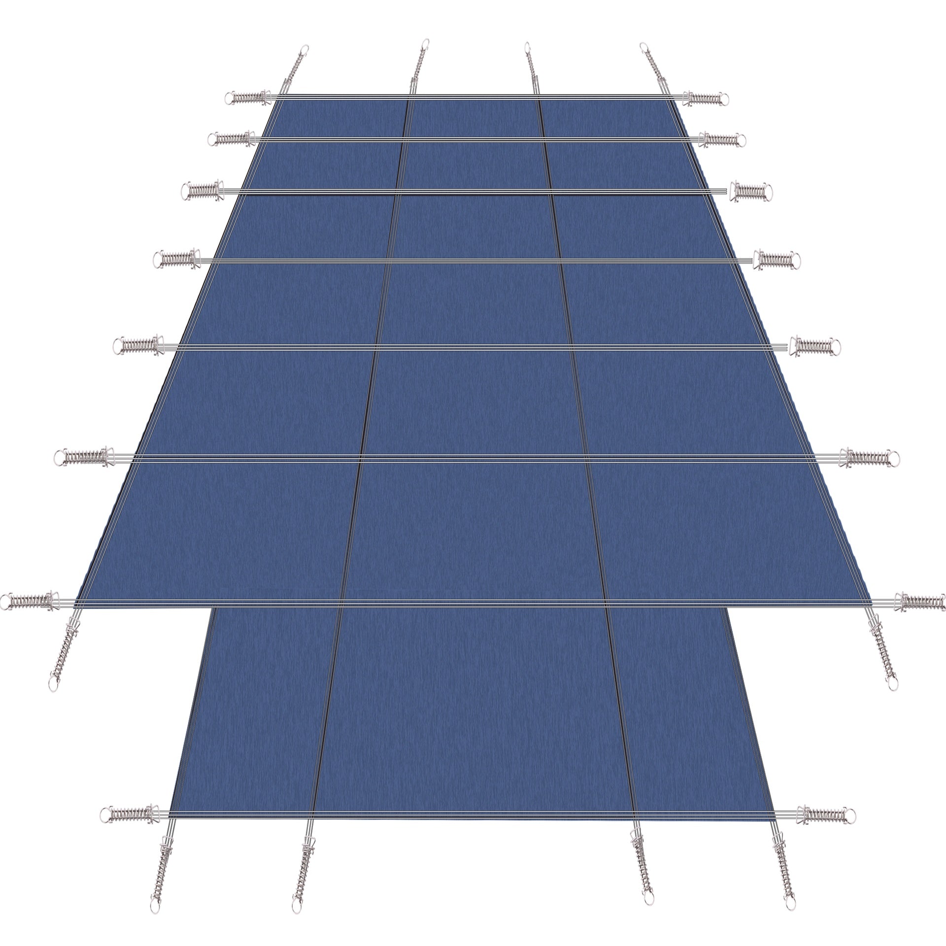 Pool Safety Cover, Fits 16x32ft Rectangular Inground Winter Swimming Pools, with 4x8ft Center End Step, Triple Stitched, High Strength Mesh PP, Great Rain Permeability, Installation Hardware,Blue Mesh