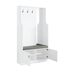 Buck II White High Gloss Finish Hall Tree