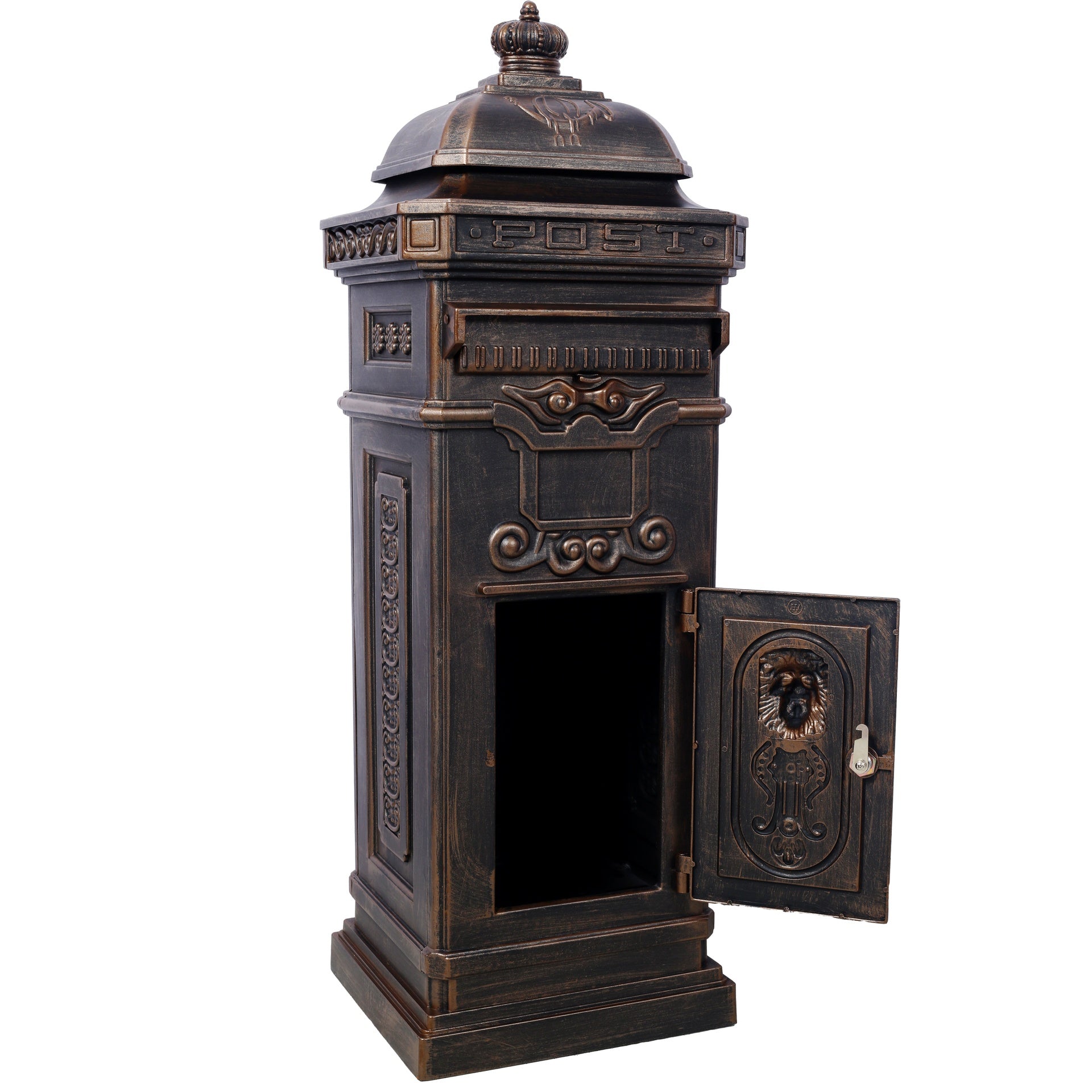 Mailboxs Mailboxes Residential The Court Large-Capacity Letter Box, Garden Floor Safety Mailbox, Outdoor Rainproof Postbox Statue ,bronze