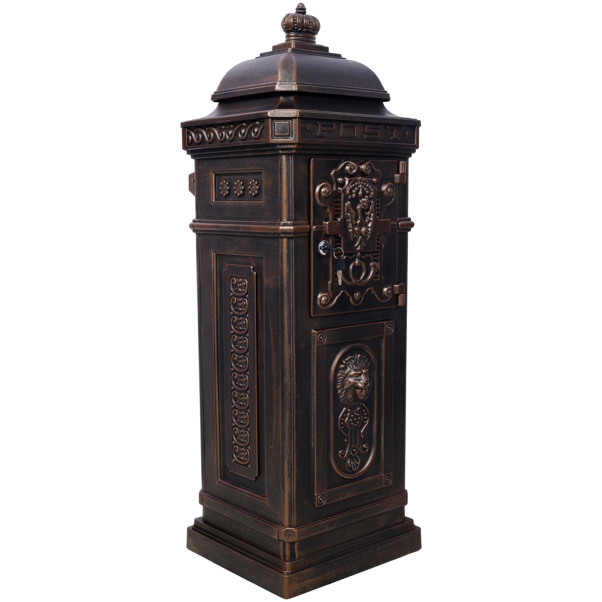 Mailboxs Mailboxes Residential The Court Large-Capacity Letter Box, Garden Floor Safety Mailbox, Outdoor Rainproof Postbox Statue ,bronze