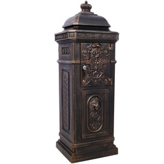Mailboxs Mailboxes Residential The Court Large-Capacity Letter Box, Garden Floor Safety Mailbox, Outdoor Rainproof Postbox Statue ,bronze