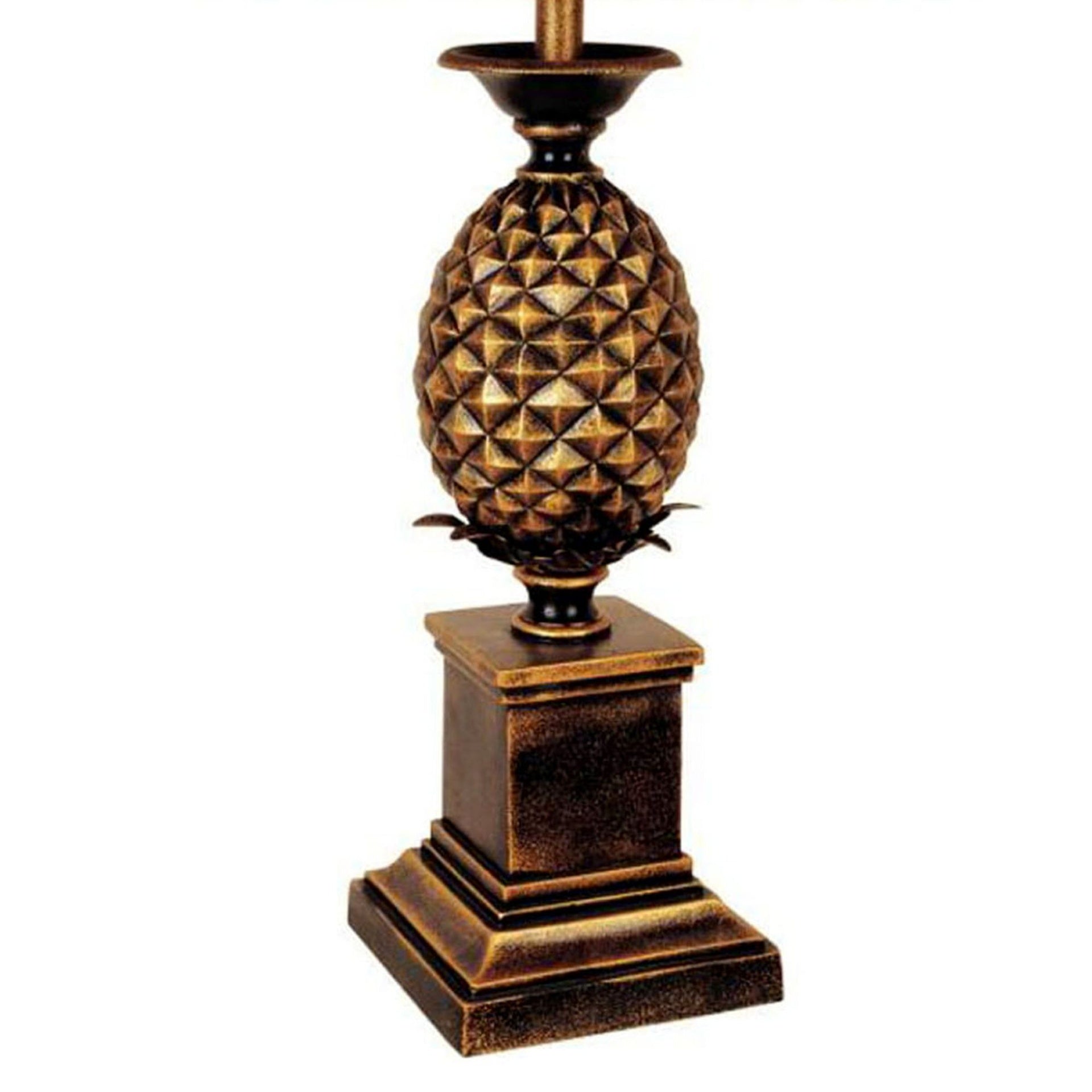 32" Tall Metal Table Lamp with Antique Gold finish, Pineapple design