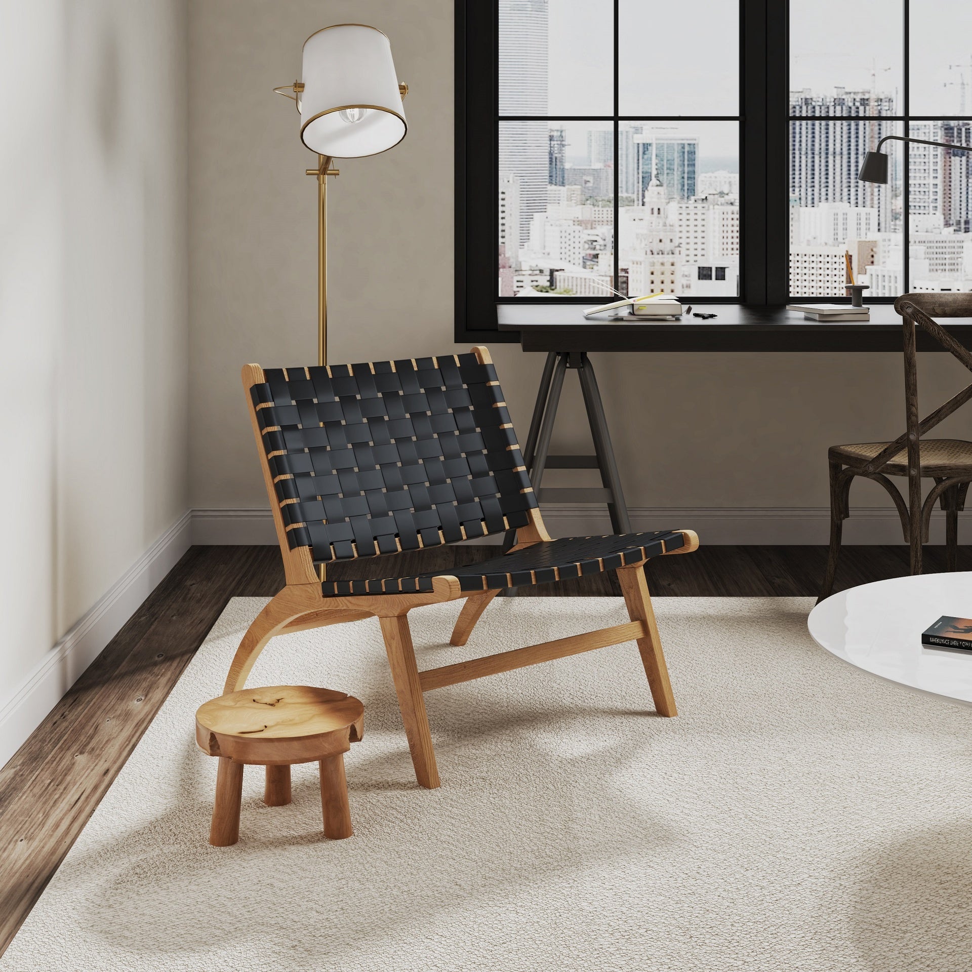 Accent Chair in Black and Natural
