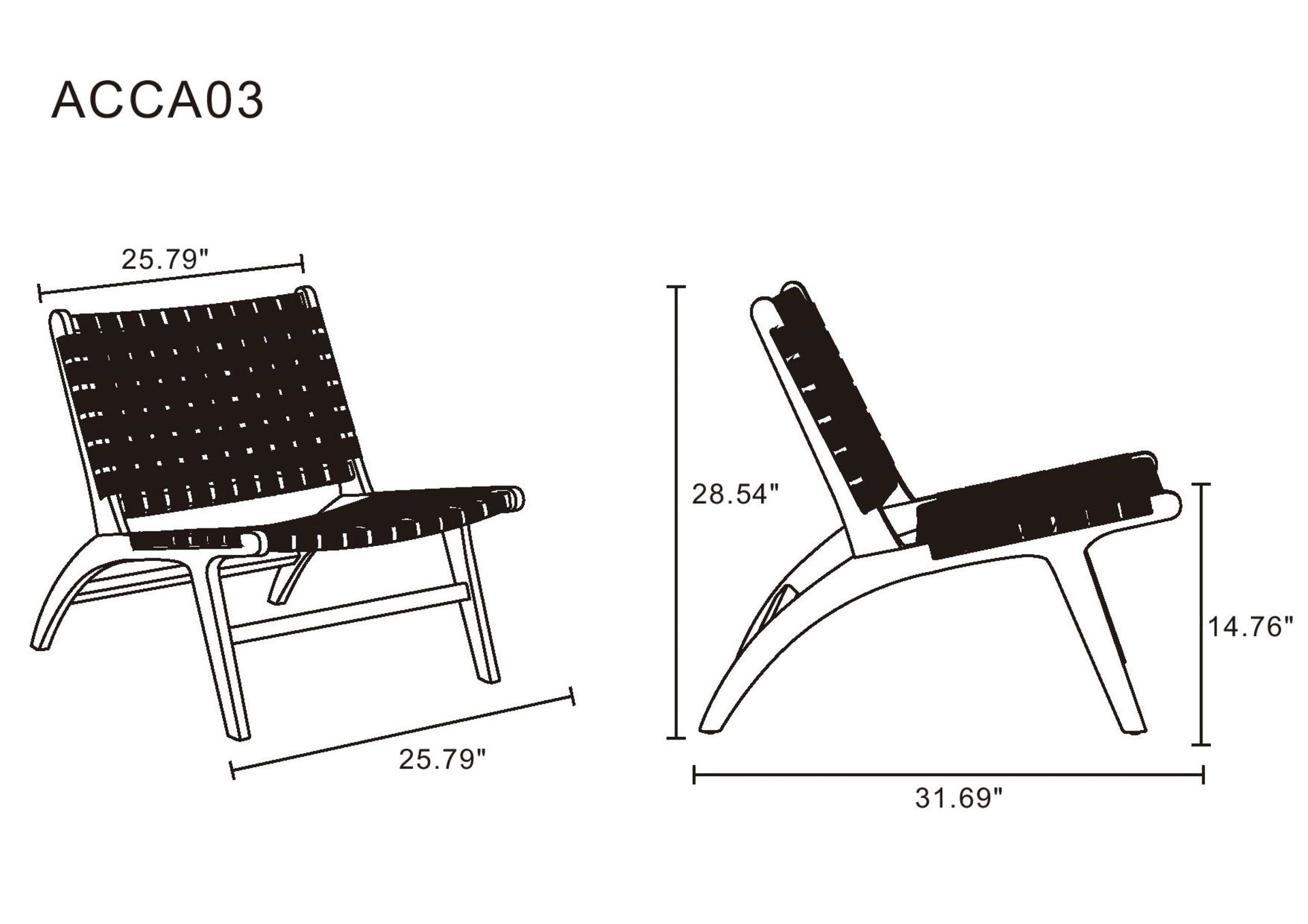 Accent Chair in Black and Natural