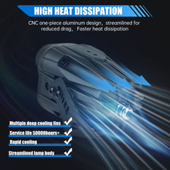 OMU Genesis Series Aluminum High Low Beam Switchable A-Pillar Spotlight Compatible with Trucks Jeep Ford etc ATV Motorcycle(white light)