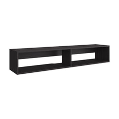Eco 59" Floating Tv Stand with Two Rectangular Shelves  Black Wengue