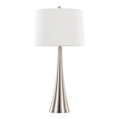Diana 29" Contemporary Metal Table Lamp in Brushed Nickel with White Linen Shade from Grandview Gallery by  - Set of 2