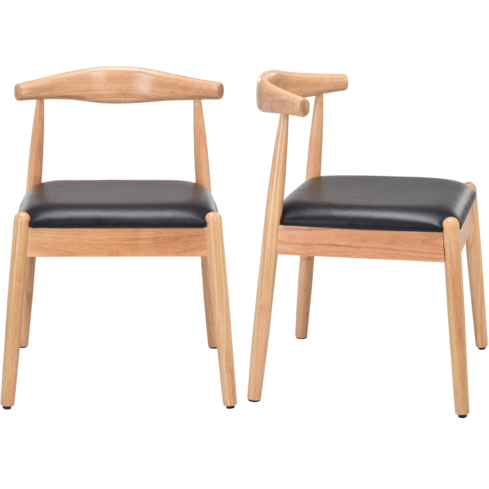 Weave Dining Chairs Set of 2, Mid-Century Modern Kitchen Chair with Solid Oak Frame & Handwoven Seat for Living Dining Room