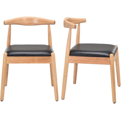 Weave Dining Chairs Set of 2, Mid-Century Modern Kitchen Chair with Solid Oak Frame & Handwoven Seat for Living Dining Room