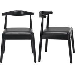Weave Dining Chairs Set of 2, Mid-Century Modern Kitchen Chair with Solid Oak Frame & Handwoven Seat for Living Dining Room