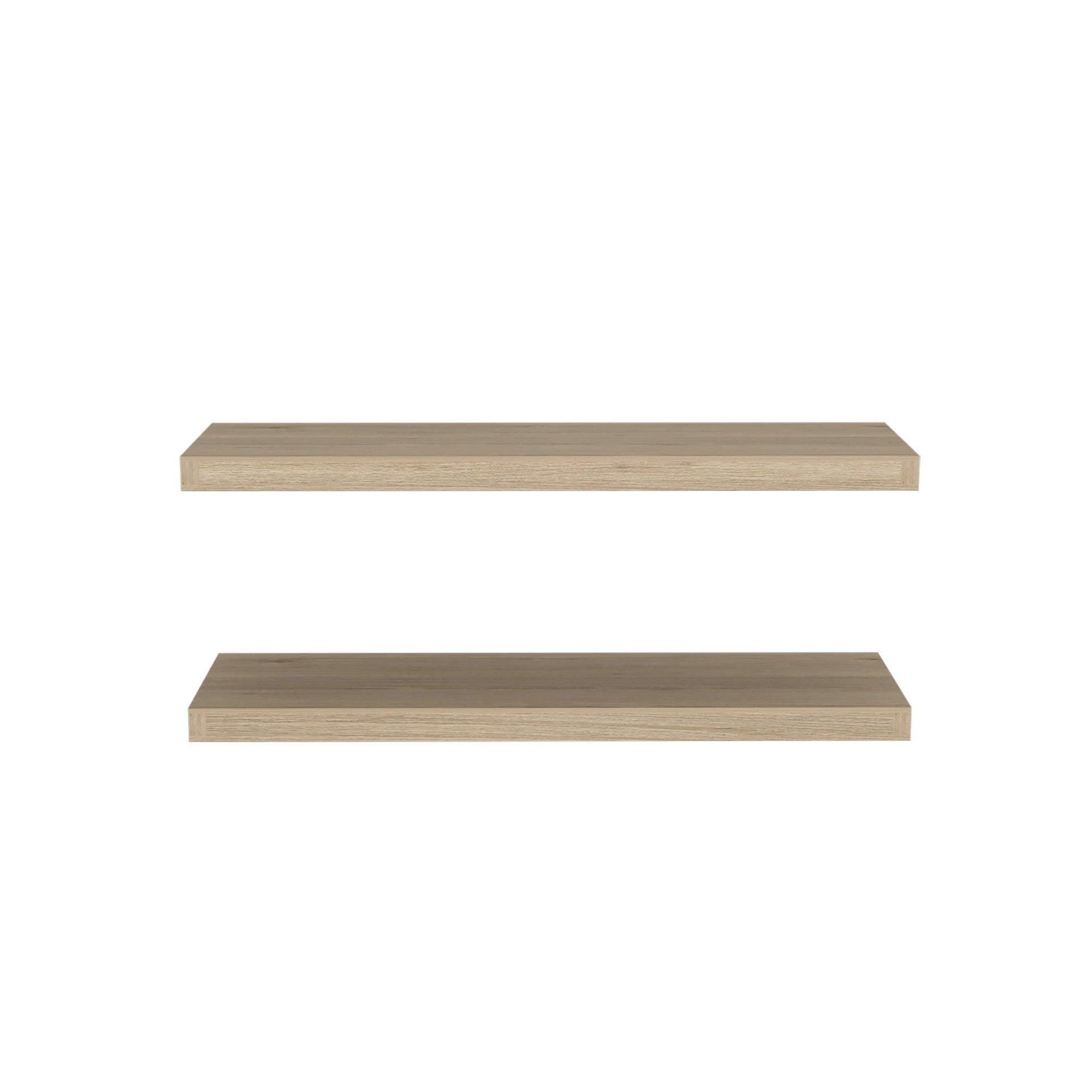 Ecco 31.5" Wide  Floating Shelves Set of 2, Shelves for Wall Decor for Bedroom, Bathroom Storage Shelves, Book Shelves for Living Room Light Pine
