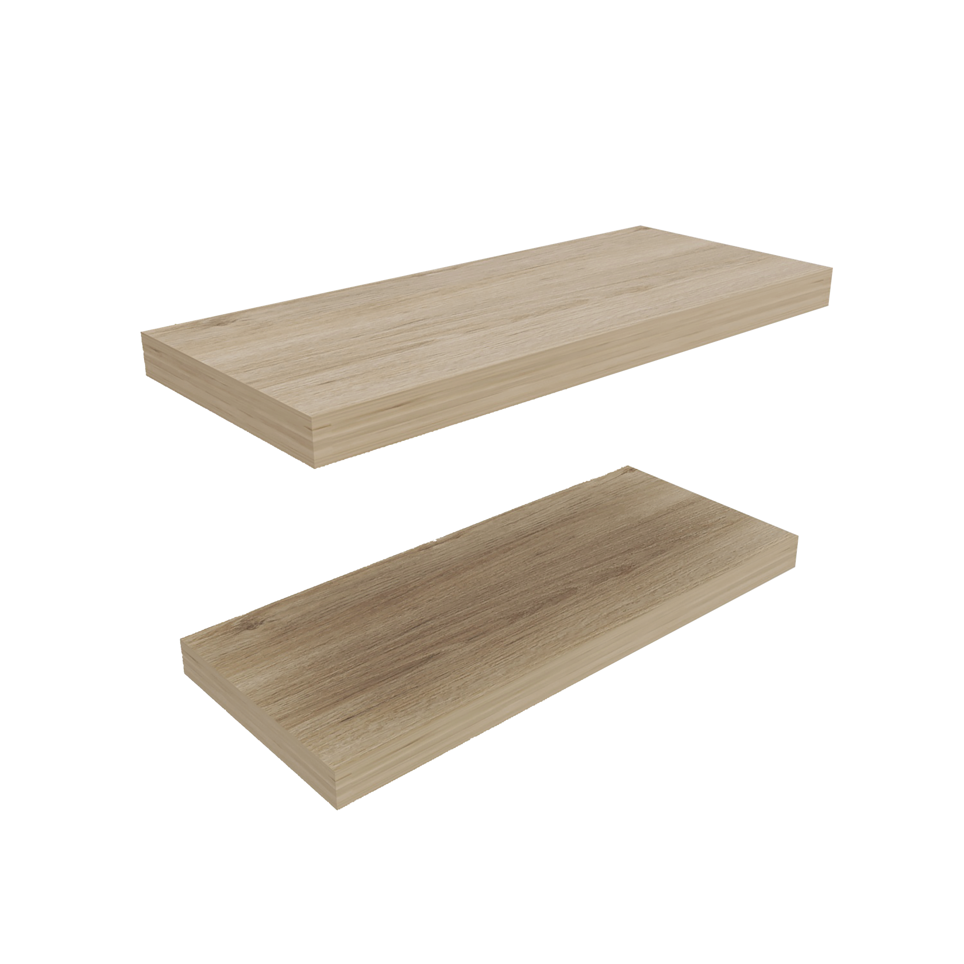 Ecco 31.5" Wide  Floating Shelves Set of 2, Shelves for Wall Decor for Bedroom, Bathroom Storage Shelves, Book Shelves for Living Room Light Pine