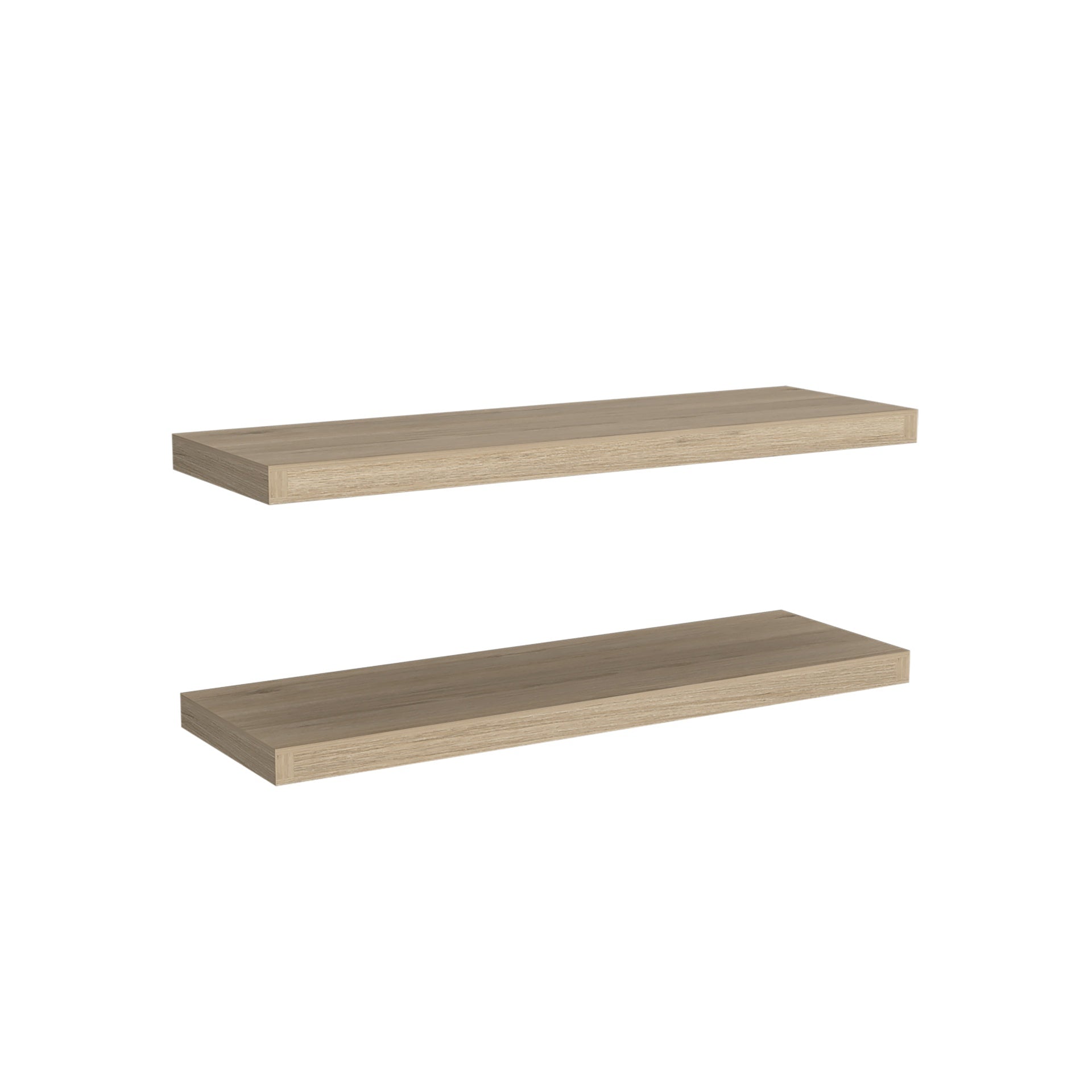 Ecco 31.5" Wide  Floating Shelves Set of 2, Shelves for Wall Decor for Bedroom, Bathroom Storage Shelves, Book Shelves for Living Room Light Pine