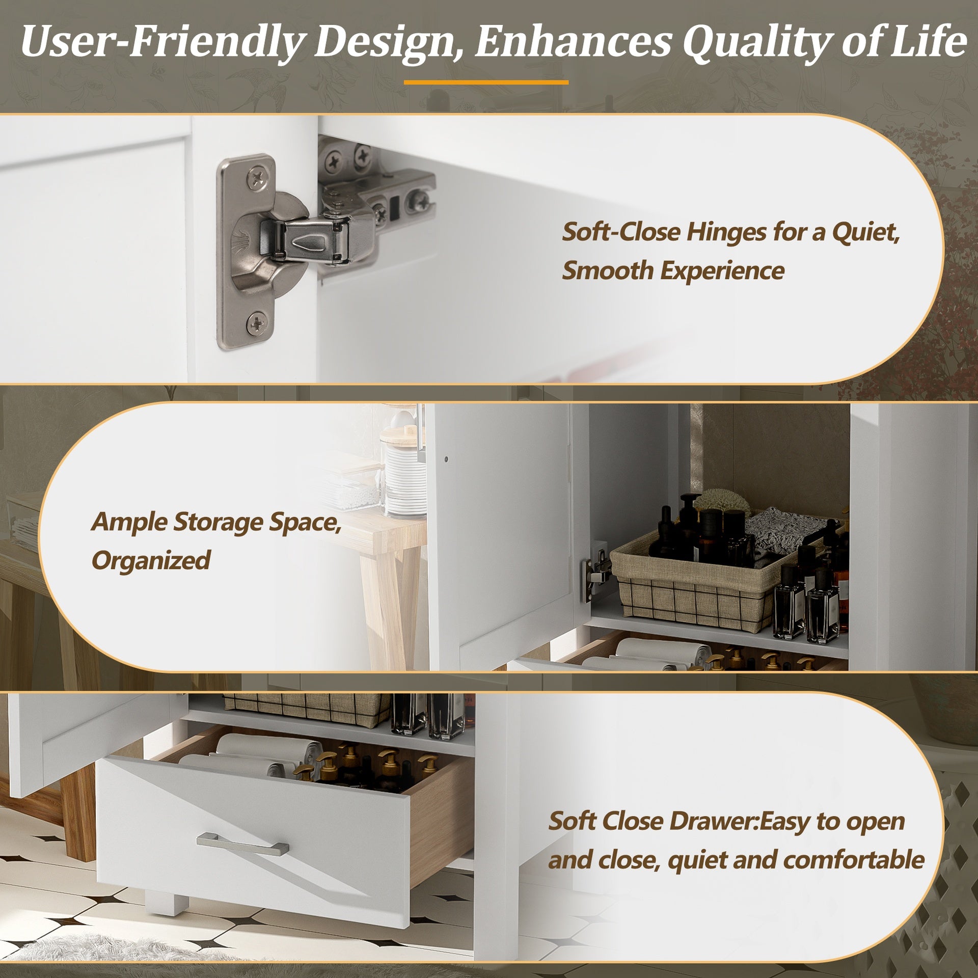 20.28'' White Modern Bathroom Vanity with Ceramic Sink, Solid Wood Frame, and Drawer – Ideal for Small Bathrooms.