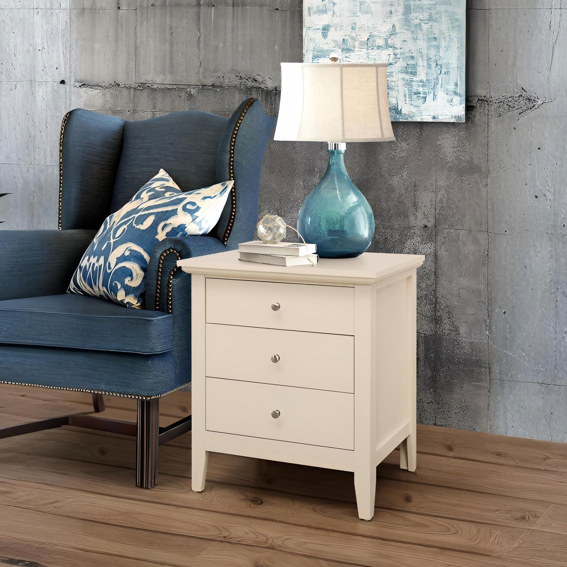 Charming Casual Nightstand In Beige