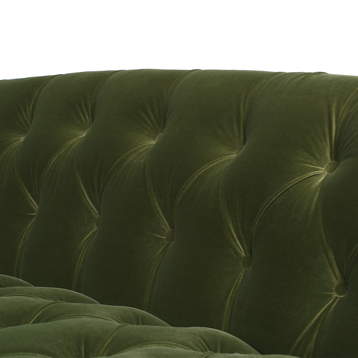 La Rosa Victorian Chesterfield Tufted Sofa, Olive Green Performance Velvet