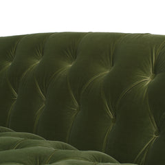 La Rosa Victorian Chesterfield Tufted Sofa, Olive Green Performance Velvet