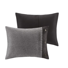 7 Piece Faux Suede Comforter Set Grey King