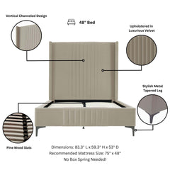 48" Bed in Rustic Taupe