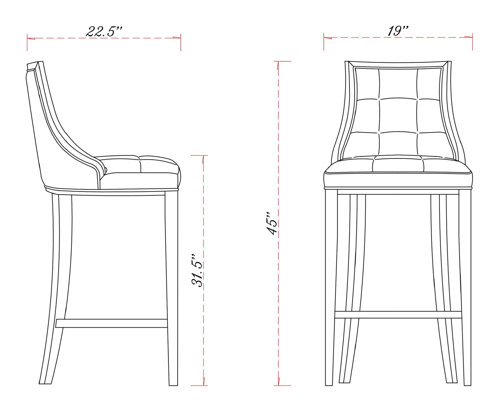 Barstool in Pearl White