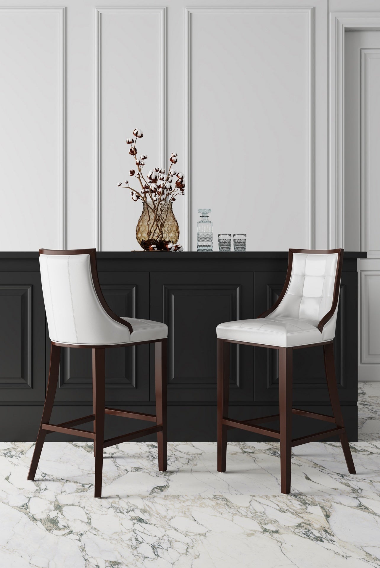 Barstool in Pearl White