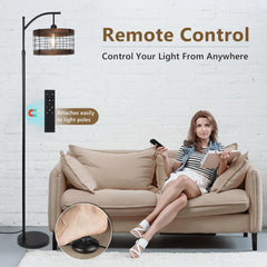 Arc Floor Lamp with Remote & Dimmable LED Bulb