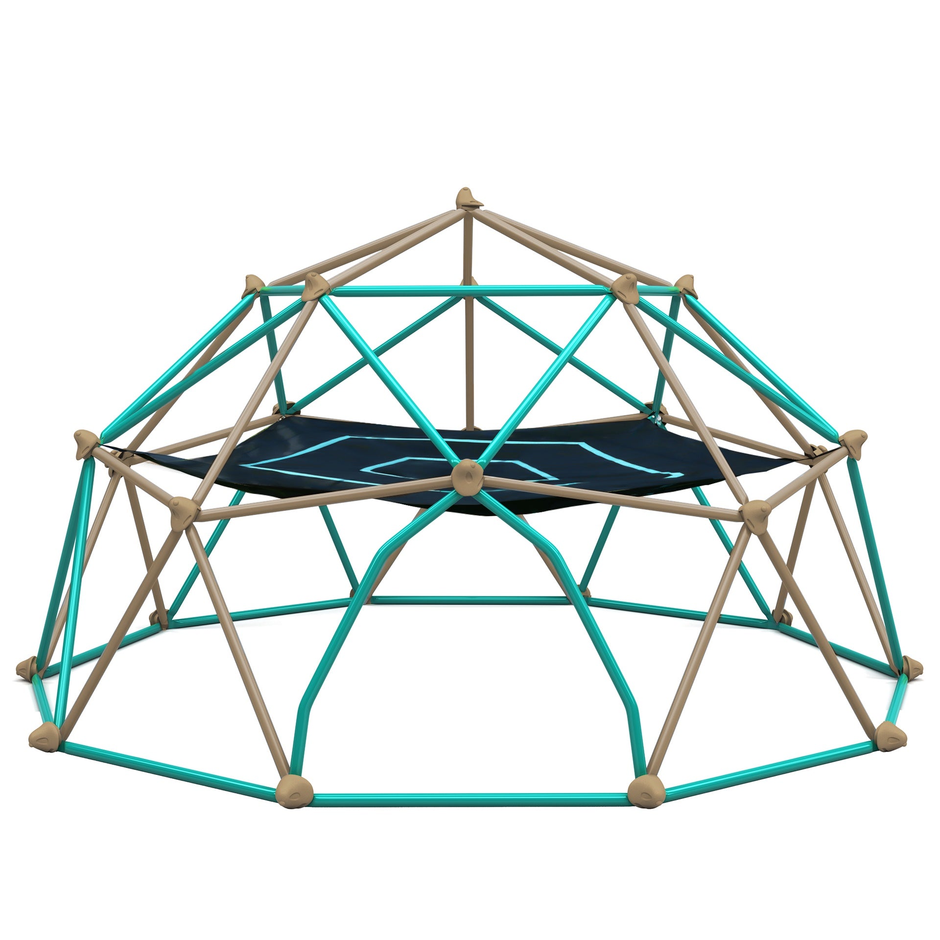 12ft Geometric Dome Climber Play Center, Kids Climbing Dome Tower with Hammock, Rust & UV Resistant Steel Supporting 1000 LBS